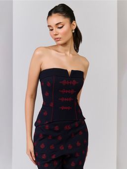 S&N by Shantnu Nikhil - Celtic Knot Detailed Crop Top