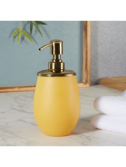 HomeTown - Emilia Glass Frosted Colored Liquid Soap Dispenser In Yellow Colour