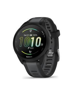 Garmin - Forerunner 165 Music Slate Grey Smart Watch with Charging Cable