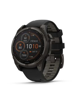 Garmin - Fenix 8-47 Mm Solar Sapphire Carbon Grey Dlc Smart Watch with Charging Cable