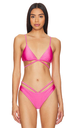 SIMKHAI - Harlen Tie Front Bikini Top