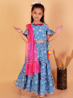 Lil Drama - Girls Choli Ghaghra with Dupatta (Set of 3)
