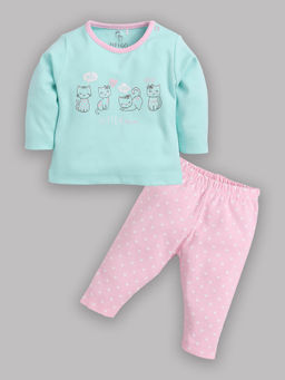 BABY GO - Girls Full Sleeve T-Shirt and Pyjama (Set of 2)