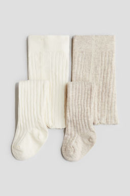H&M - Boys 2-Pack Rib-Knit Tights