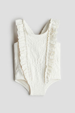 H&M - Girls White Frilled Swimsuit