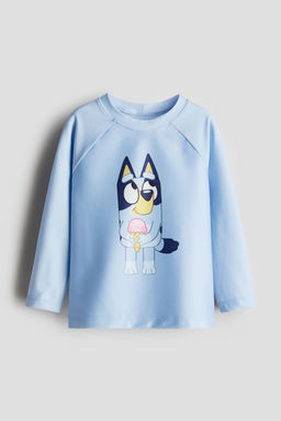 H&M - Boys Blue Upf 50 Printed Swim Top