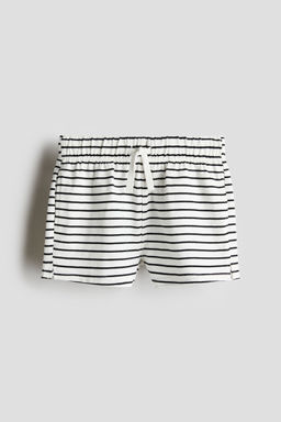 H&M - Girls White Cotton Jersey Shorts