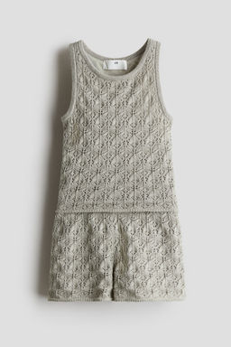 H&M - Girls Green 2-Piece Crochet-Look Set