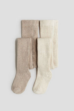 H&M - Girls 2-Pack Rib-Knit Tights