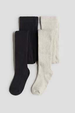 H&M - Girls 2-Pack Rib-Knit Tights
