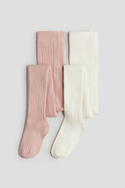 H&M - Girls 2-Pack Rib-Knit Tights
