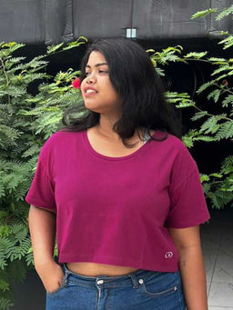 Kica - Cotton Cropped Top - Maroon