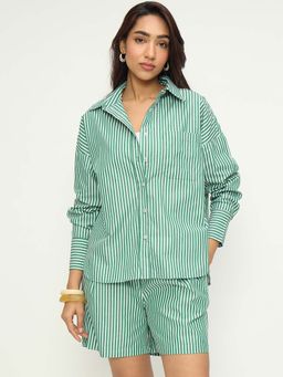 Femmella - Green Stripe Co-Ord Set