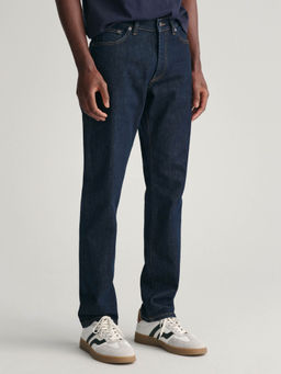 GANT - Men Blue Solid Mid-Rise Slim Fit Jeans