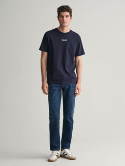 GANT - Men Blue Washed Mid-Rise Slim Fit Jeans