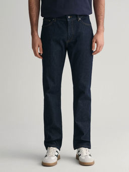 GANT - Men Blue Solid Mid-Rise Regular Fit Jeans