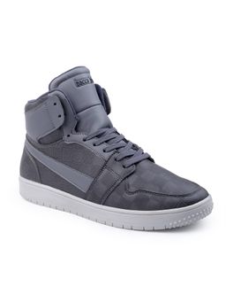Bacca Bucci - Men Street Samurai High-Top Flat High-Street Fashion Sneakers-Grey