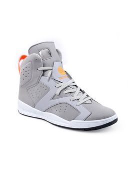 Bacca Bucci - Men Demon High-Top with Flat Outsole High-Street Sneakers-Grey