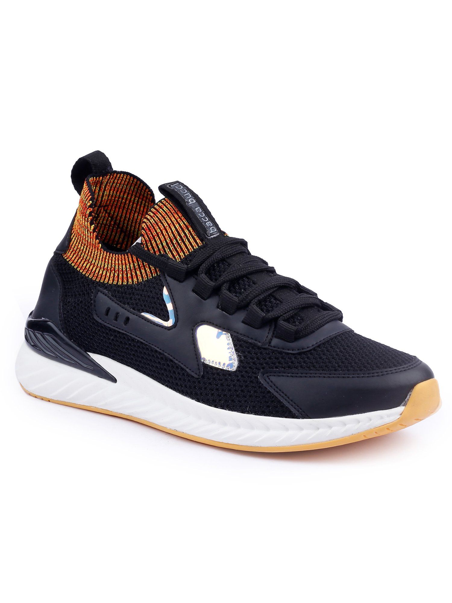 Bacca Bucci Distinct Mid-Top Urban Streetwear Socks Sneakers-Black