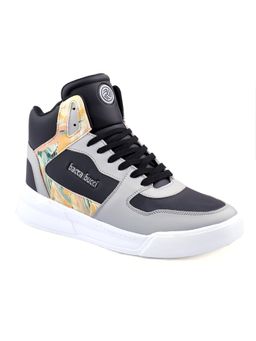 Bacca Bucci - Gyuki Mid-Top Colorblock Street Fashion Sneakers-Black