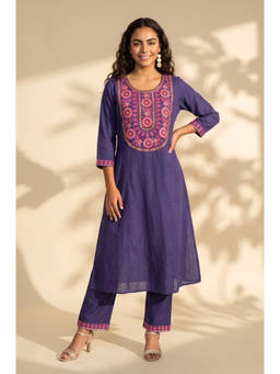 Aurelia - Women Purple Pure Cotton Kurta