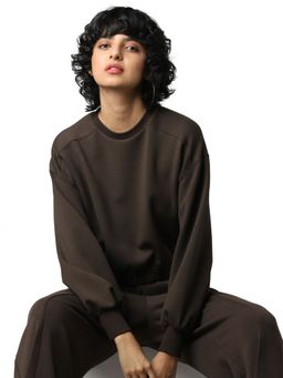 ONLY - Women Solid Brown Sweatshirt