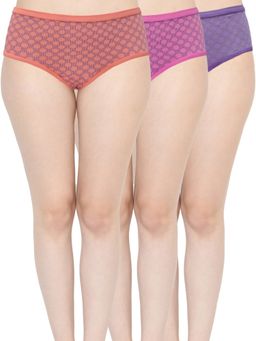 Groversons Paris Beauty - Women's Super Combed Cotton Hipster Multicolor Panty-Assorted