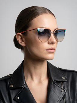 Guess - 100% Uv Protected Butterfly Shaped Blue Sunglasses for Women-Gus0013274P58Sg (58)