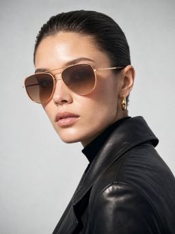 Guess - 100% Uv Protected Pilot Shaped Brown Sunglasses for Women-Gus0019328F62Sg (58)