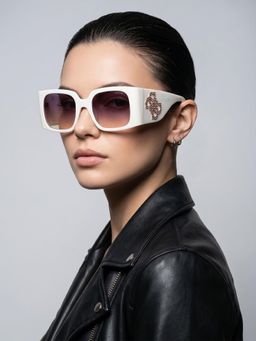 Guess - 100% Uv Protected Square Shaped Purple Sunglasses for Women-Gus00201-H21Z53Sg (53)