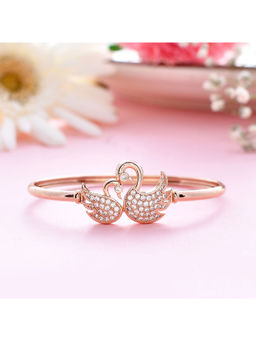 Voylla - Sparkling Elegance Swans Cubic Zirconia Adjustable Bracelet