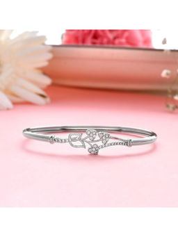 Voylla - Sparkling Elegance Dainty Hearts Motifs Cz Adjustable Bracelet