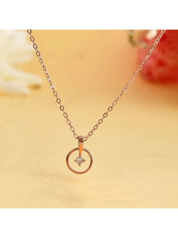 Voylla - Sparkling Essentials Circle Round Cut Cz Pendant