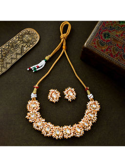 Voylla - Veerangana Embellished Necklace and Earring