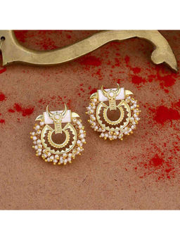 Voylla - Veerangana Embellished Brass Earrings