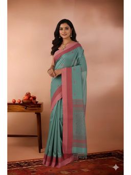 Kalakriti By Rachna - Pure Jamdani Tant Cotton Tangail Border Saree with Unstitched Blouse