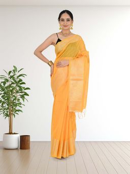 Kalakriti By Rachna - Traditional Handloom Cotton Silk Saree with Unstitched Blouse