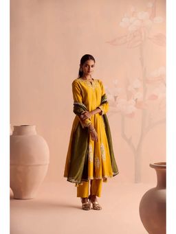Greti By Swati Narula - REHMAT Mustard Anarkali with Pant & Dupatta