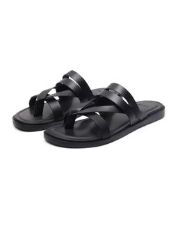 Rare Rabbit - Bron Black Leather Sandals