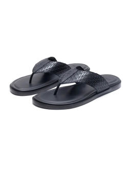 Rare Rabbit - Starry Black Leather Sandals