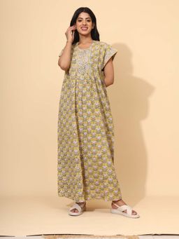 YELLOW BLOOM - Yellow Floral Comfortable Nighty