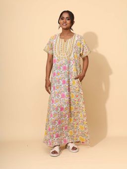 YELLOW BLOOM - Yellow Floral Comfortable Nighty
