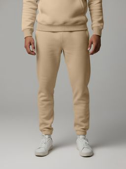 Fitkin - Men Beige Fleece Everyday Jogger