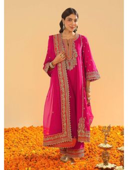 Sheetal Batra - Aamish - Rani Hot pink Long A-Line Kurta With Palazzo