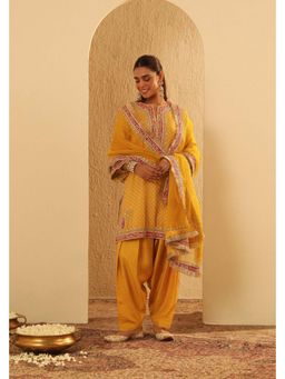 Sheetal Batra - Kiana - Heirloom Mustard Kurta With Salwar And Dupatta