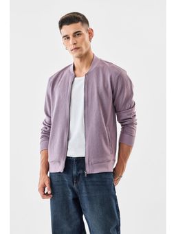 Snitch - Lilac Textured Full Sleeves Slim Casual Jacket for Men