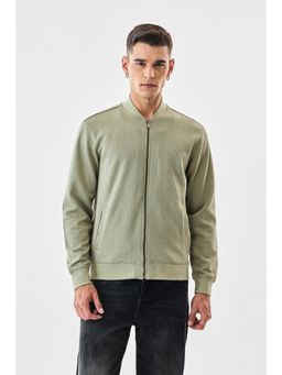 Snitch - Sage Green Textured Full Sleeves Slim Casual Jacket for Men