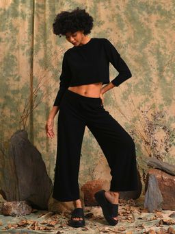 PINACOLADA - Women Black Stylish Casual Co-Ord (Set of 2)