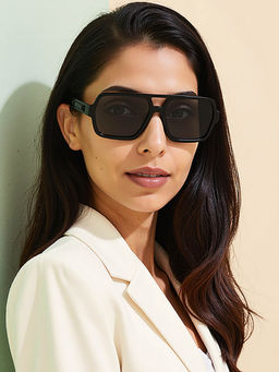 Vincent Chase - Grey Black Full Rim Square Polarized Non Metal VC S000606 Sunglasses