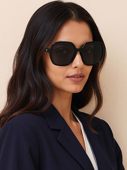 Vincent Chase - Grey Black Full Rim Irregular Polarized Non Metal VC S000641 Sunglasses